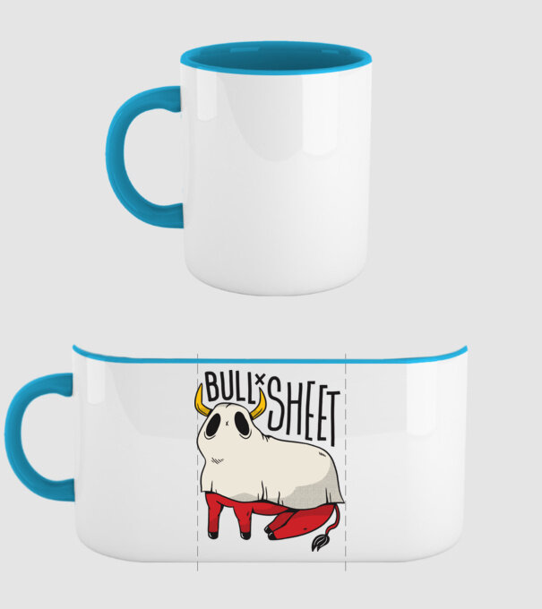 Bull sheet model albastru deschis pe tricou