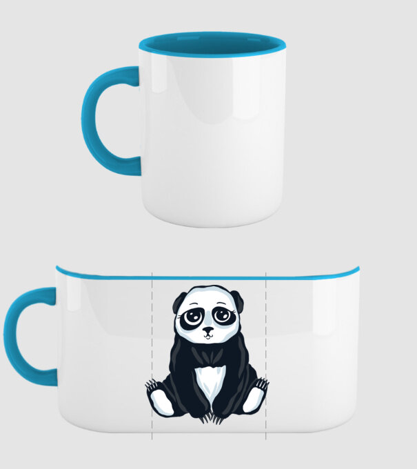 Panda drăguț model albastru deschis pe tricou