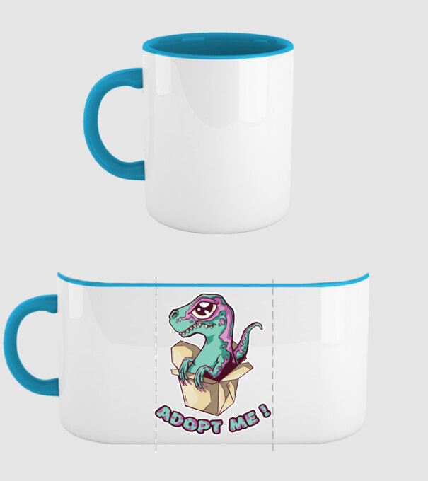 Raptor drăguț model albastru deschis pe tricou
