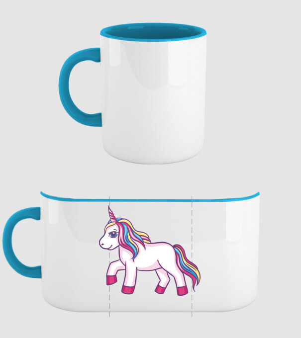 Unicorn drăguț model albastru deschis pe tricou