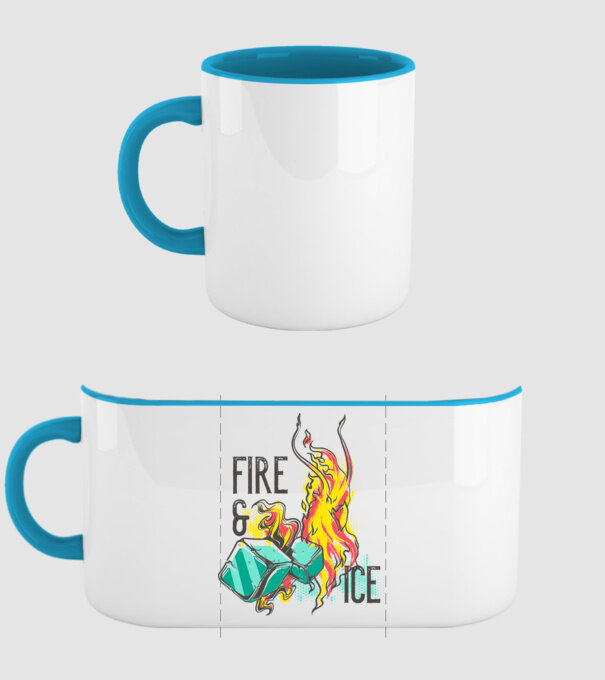 Fire and Ice model albastru deschis pe tricou