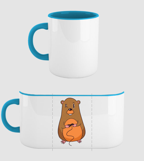 Hamster Gamer model albastru deschis pe tricou