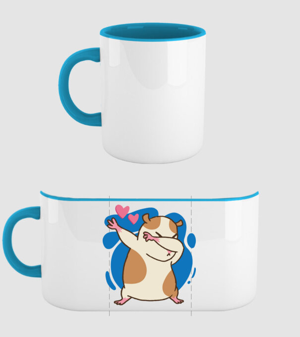 Hamster DAB model albastru deschis pe tricou
