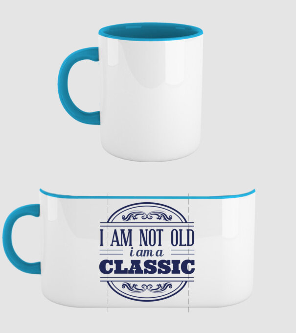 'I''m not old, I am a Classic' model albastru deschis pe tricou