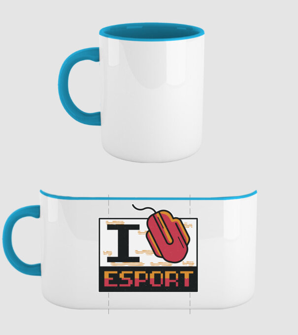 I love Esport model albastru deschis pe tricou