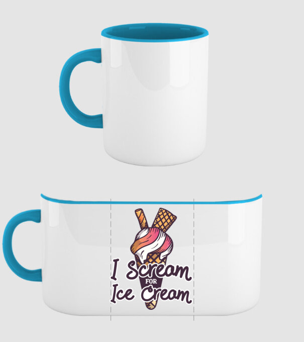I Scream for Ice Cream model albastru deschis pe tricou
