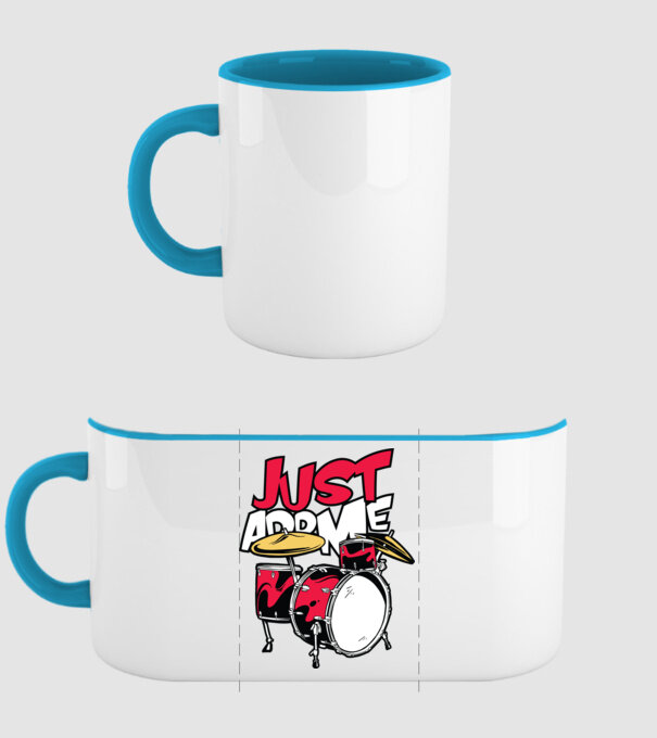 Just add me Drums model albastru deschis pe tricou