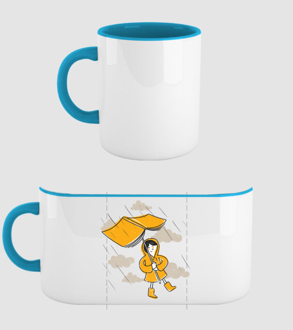 Umbrelă Carte model albastru deschis pe tricou