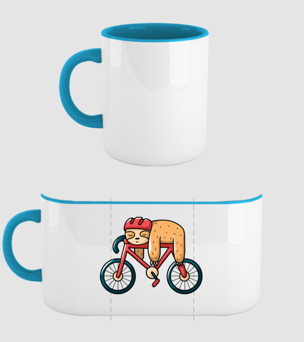 Leneș pe bicicletă model albastru deschis pe tricou