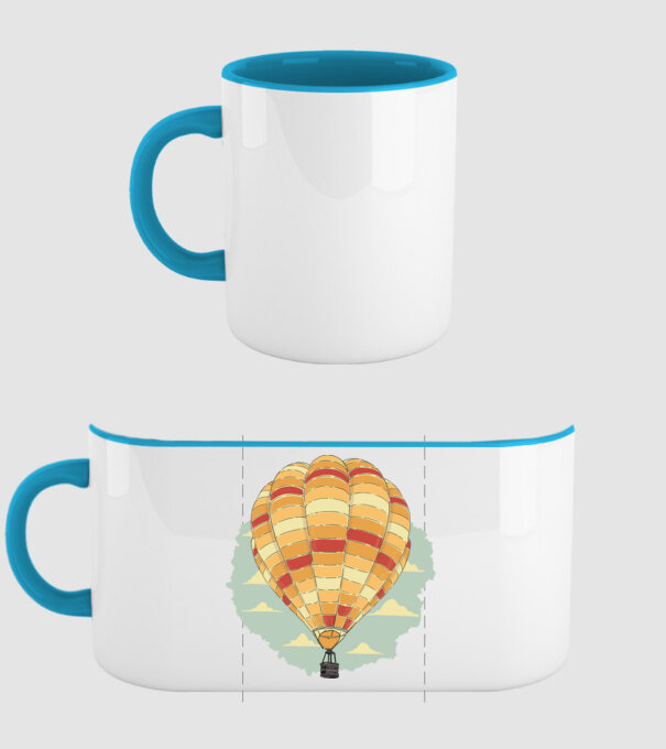 Aerostat model albastru deschis pe tricou