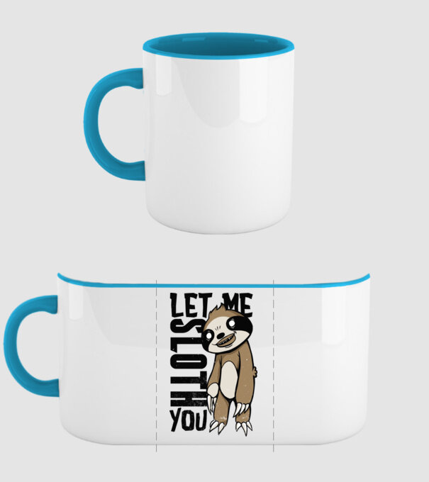 Let me Sloth You Leneș model albastru deschis pe tricou