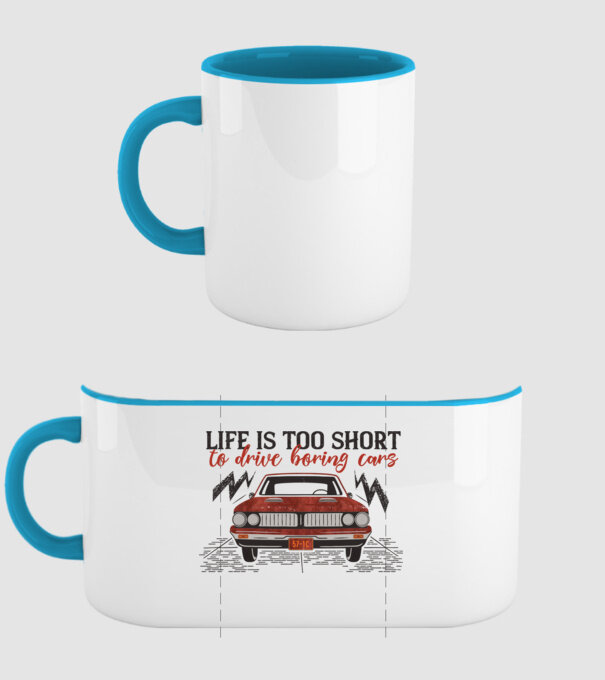 Life is too boring to drive boring cars model albastru deschis pe tricou