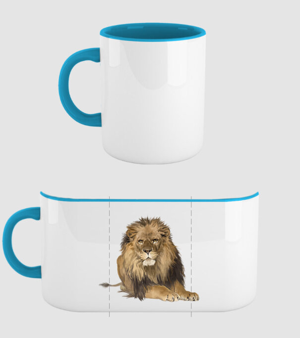 lion king model albastru deschis pe tricou