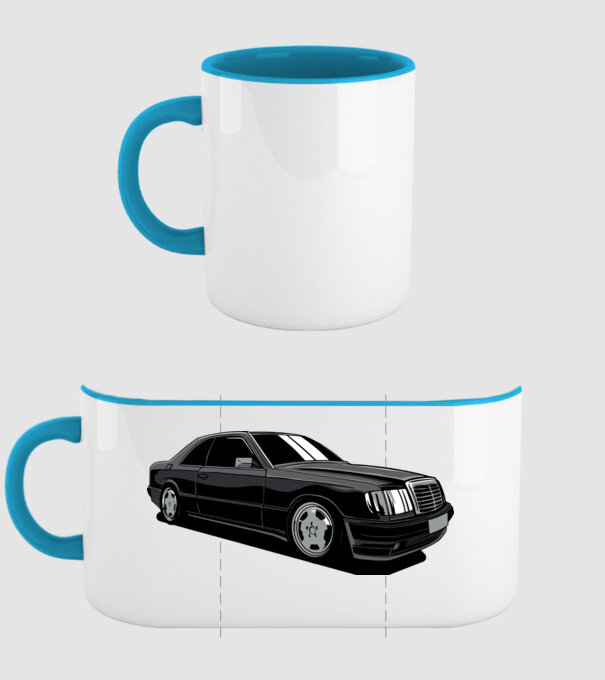 Mercedes model albastru deschis pe tricou
