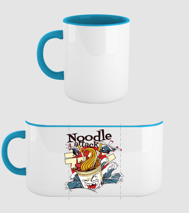 Noodle Attack model albastru deschis pe tricou