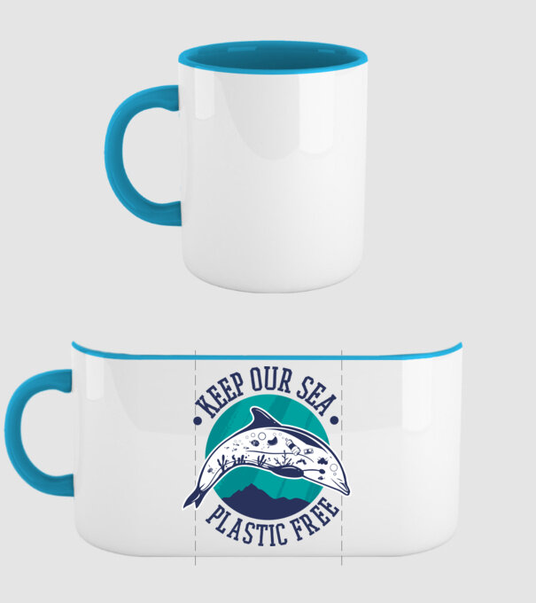 Să protejăm apele de plastic model albastru deschis pe tricou