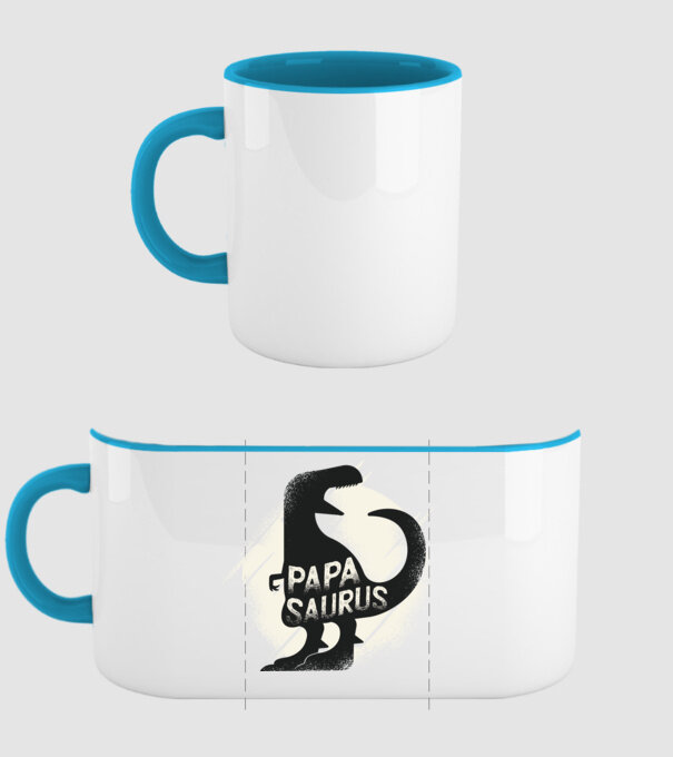 papasaurus model albastru deschis pe tricou