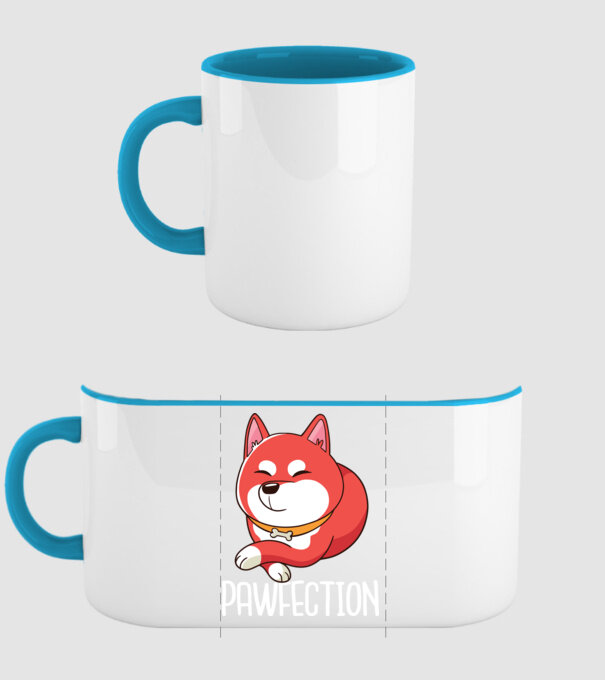 Pawfection Shiba Perfect model albastru deschis pe tricou
