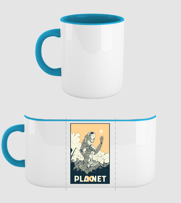 Planet X model albastru deschis pe tricou