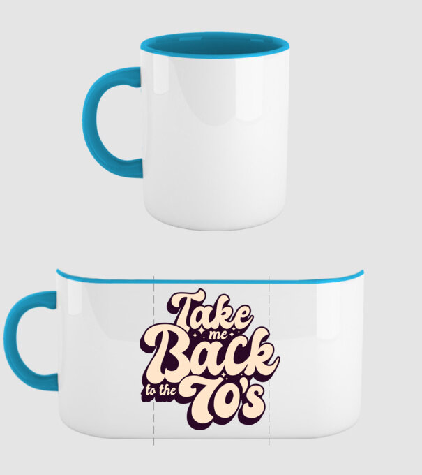 'Retro - Take me back to the 70''s' model albastru deschis pe tricou