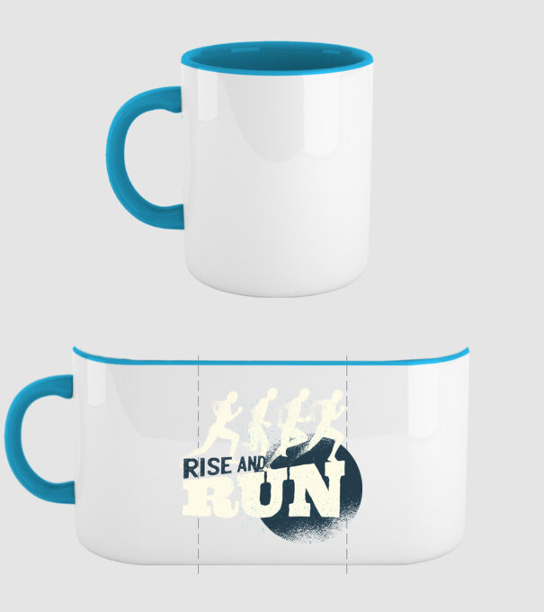 Rise and Run - Tricou pentru alergători model albastru deschis pe tricou