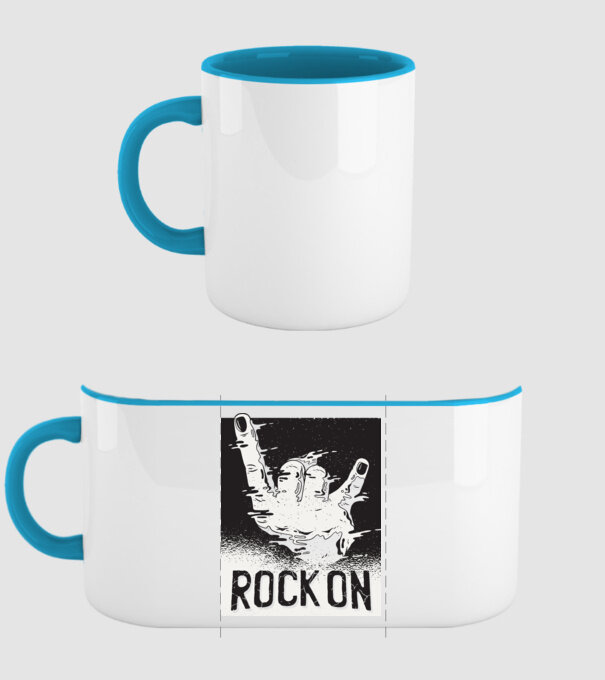 Rock On model albastru deschis pe tricou