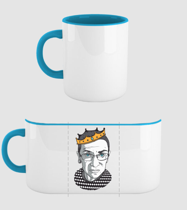 Ruth Bader Ginsburg model albastru deschis pe tricou