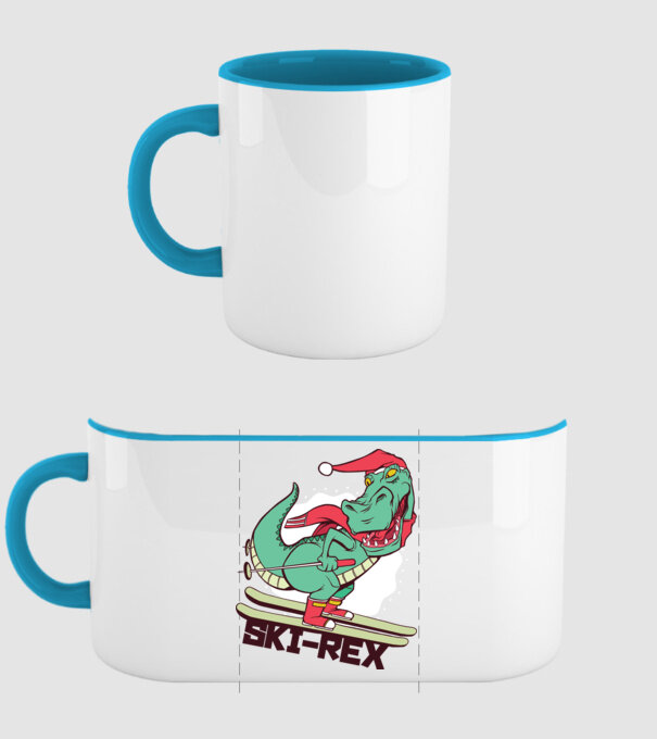 Ski Rex model albastru deschis pe tricou