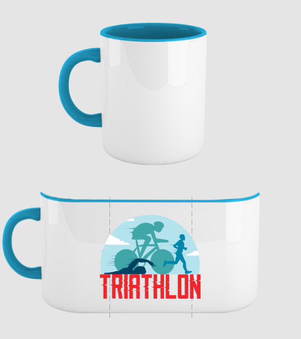 Triatlon Sport model albastru deschis pe tricou