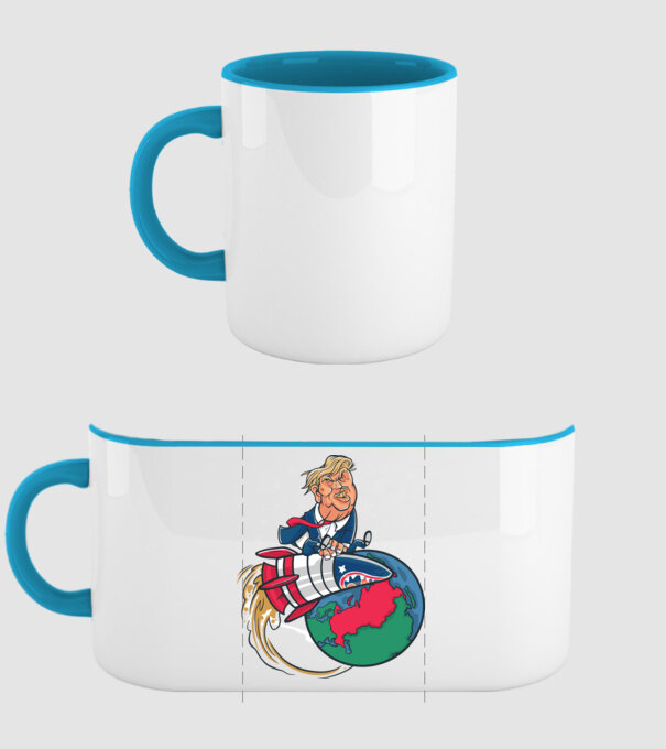Trump bombă model albastru deschis pe tricou