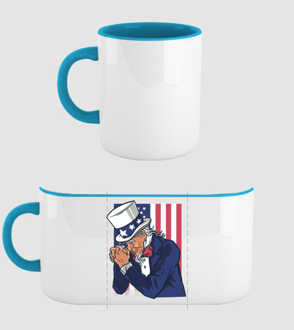 Uncle Sam se roagă model albastru deschis pe tricou