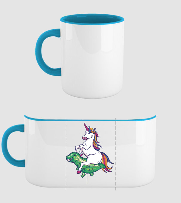 Balon cu Unicorn model albastru deschis pe tricou