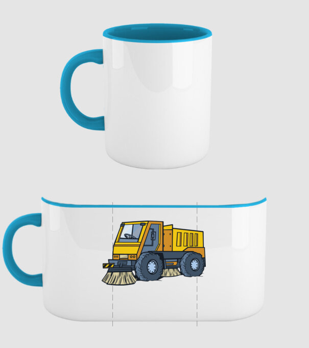 Camion spălare străzi model albastru deschis pe tricou