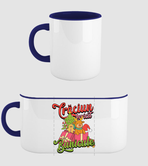 CRĂCIUN FERICIT BUNICULE model albastru închis pe tricou