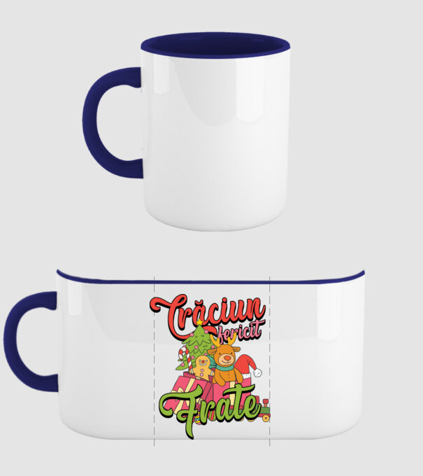 CRĂCIUN FERICIT FRATE / SORĂ model albastru închis pe tricou