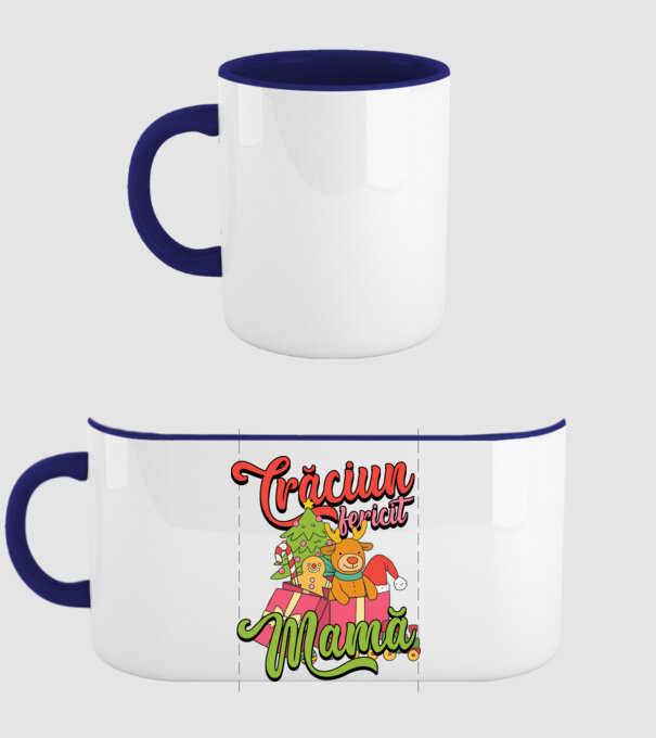 CRĂCIUN FERICIT MAMĂ model albastru închis pe tricou