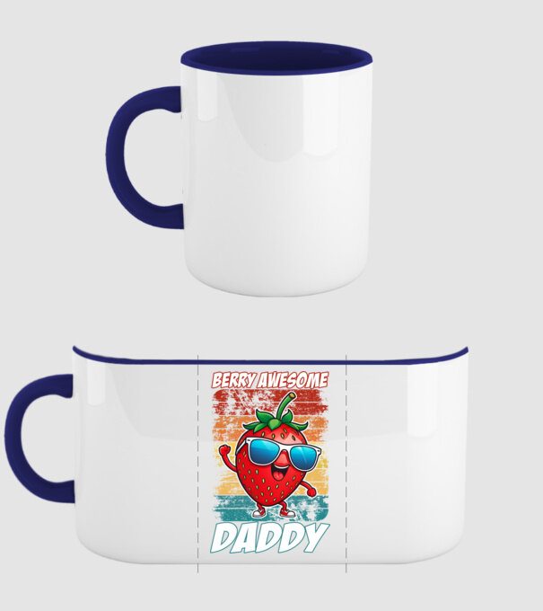 Berry Awesome Daddy Strawberry model albastru închis pe tricou