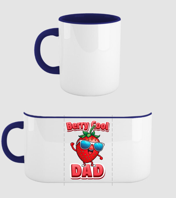 Berry Cool Dad Strawberry model albastru închis pe tricou