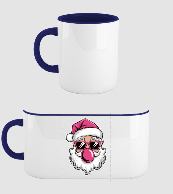 Bubble gum Santa 2 model albastru închis pe tricou
