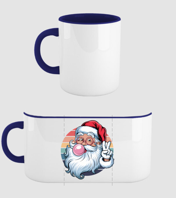 Bubble gum santa model albastru închis pe tricou