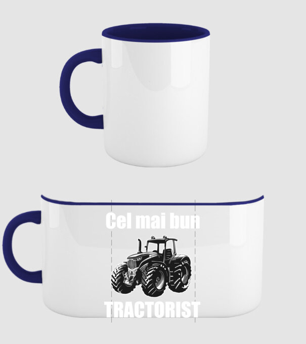 Cel mai bun tractorist model albastru închis pe tricou