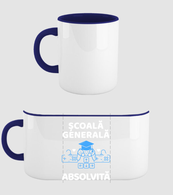 Școală generală absolvită model albastru închis pe tricou
