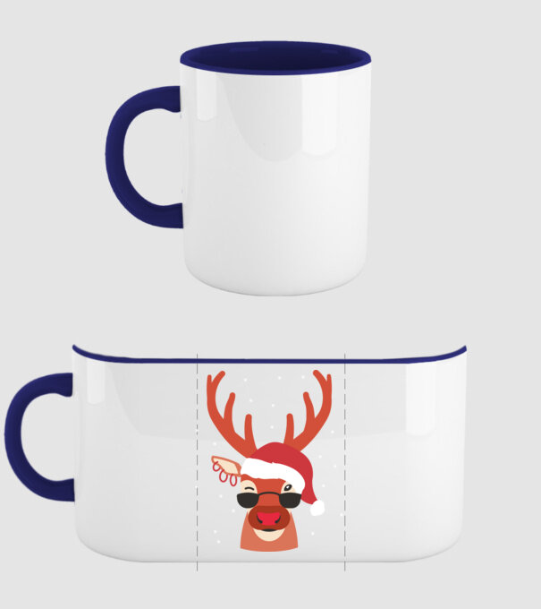 Cool Reindeer Rudolph model albastru închis pe tricou