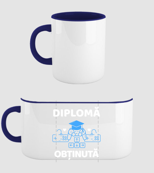 Diplomă obținută model albastru închis pe tricou