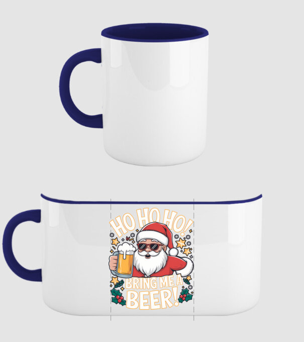 HO HO HO bring me a BEER santa Negru model albastru închis pe tricou