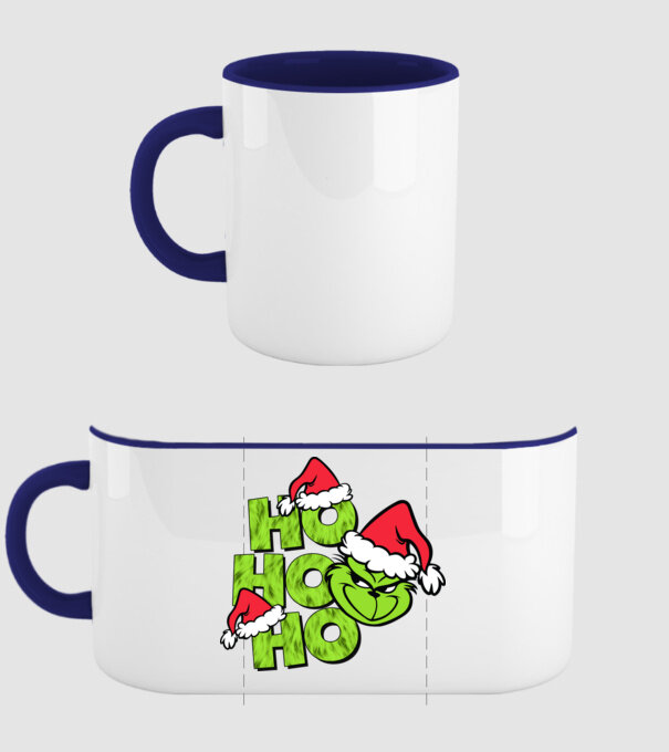 Ho Ho Ho - Grinch model albastru închis pe tricou