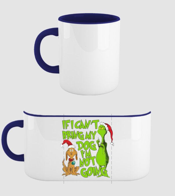 If i can't bring my dog I'm not going - Grinch model albastru închis pe tricou