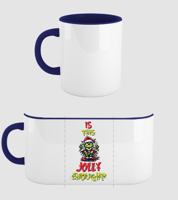 Is this jolly enough Grinch model albastru închis pe tricou
