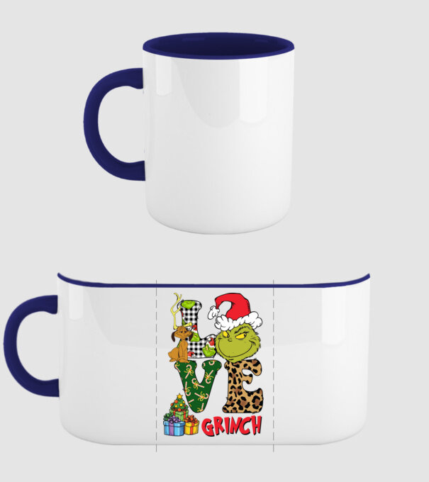 Love Grinch model albastru închis pe tricou