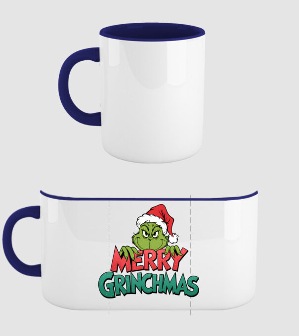 Merry Grinchmas model albastru închis pe tricou